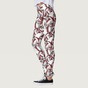 Maroon graue Mannschaft färbt gürtelige Volleyball Leggings