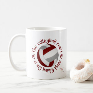 Maroon Grauer Volleyballplatz ist mein glücklicher Kaffeetasse
