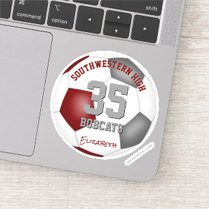 Maroon Grausportler Name Jersey Nummer Fußball Aufkleber