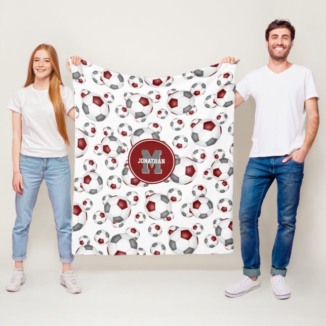 Maroon-Grauteam färbt Jungs-Girl-Fußball-Sport Fleecedecke (Beispiel)