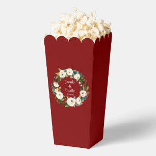 Maroon Greenery Personalisierte Namen Datum Hochze Geschenkschachtel