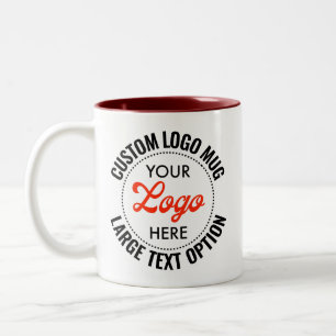 MAROON großes Text Werbe- Zweifarbiges Logo-Mug Zweifarbige Tasse