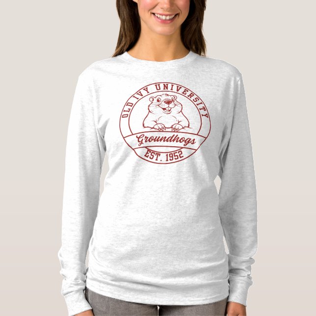 Maroon Groundhogs Long Sleeve T-shirt - Women's (Vorderseite)