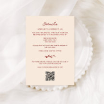 Maroon Hand Drawn Wedding Details