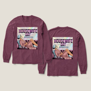 Maroon Hausfrau Tag Langarm Tri-Blend Shirt