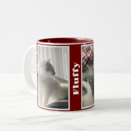 Maroon Haustierfotos und Namen Zweifarbige Tasse