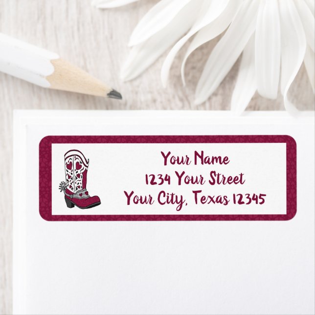 Maroon Heart Gemustert Boot (Insitu)