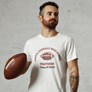 Maroon High School Footballmannschaft Custom T-Shirt