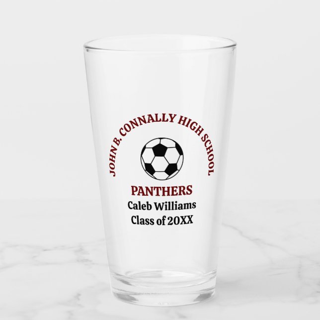 Maroon High School Fußballmannschaft Personalized Glas (Vorderseite)