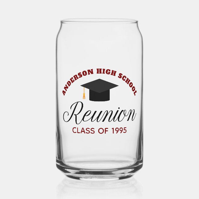 Maroon High School Wiedersehen Party Custom Alumni Dosenglas (Vorderseite)