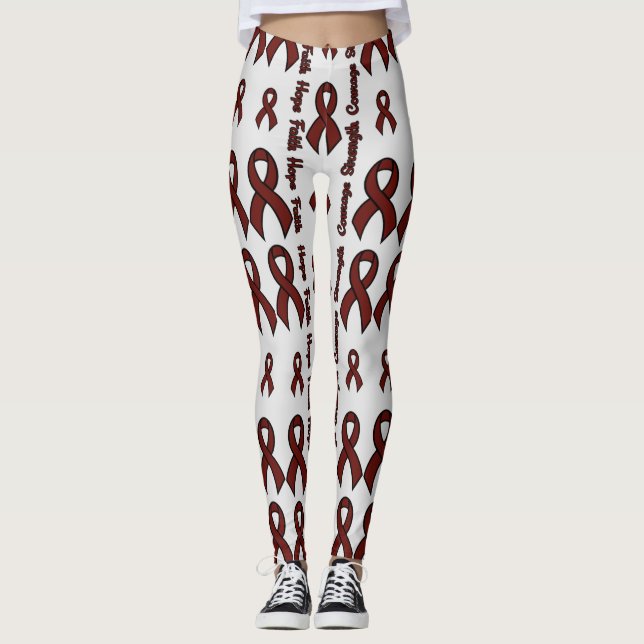 Maroon Hope Faith Strength Courage...APS Leggings (Vorderseite)