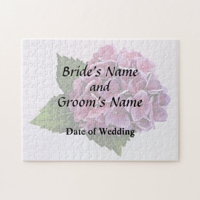 Maroon Hydrangea Wedding Products Puzzle (Horizontal)