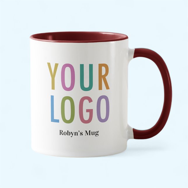 Maroon Inner & Handle-Tasse-Logo-Werbung Tasse (MISOOK 11 oz Maroon Inside Mug with Logo)