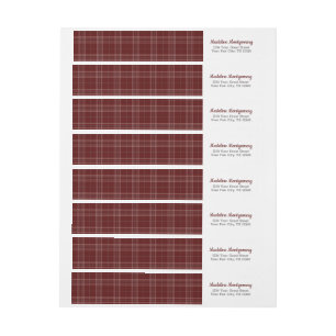 Maroon Kariert Aggies Wrap Around Label