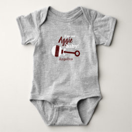 Maroon Kariert Rattle Aggie Baby Bodysuit Strampler