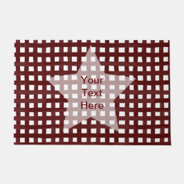 Maroon Karo & White Star Anpassbare Aufnahme Fußmatte