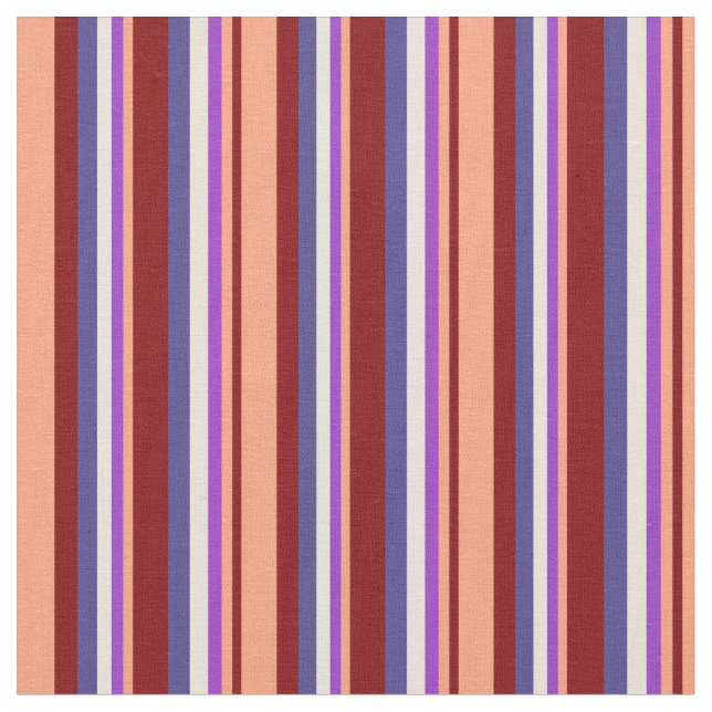 Maroon, Lachs, Dunkle Orchidee, Bisque & Slate Blu Stoff (Nahaufnahme)
