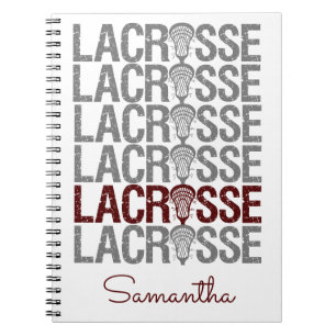 Maroon Lacrosse Word gestört Notizblock