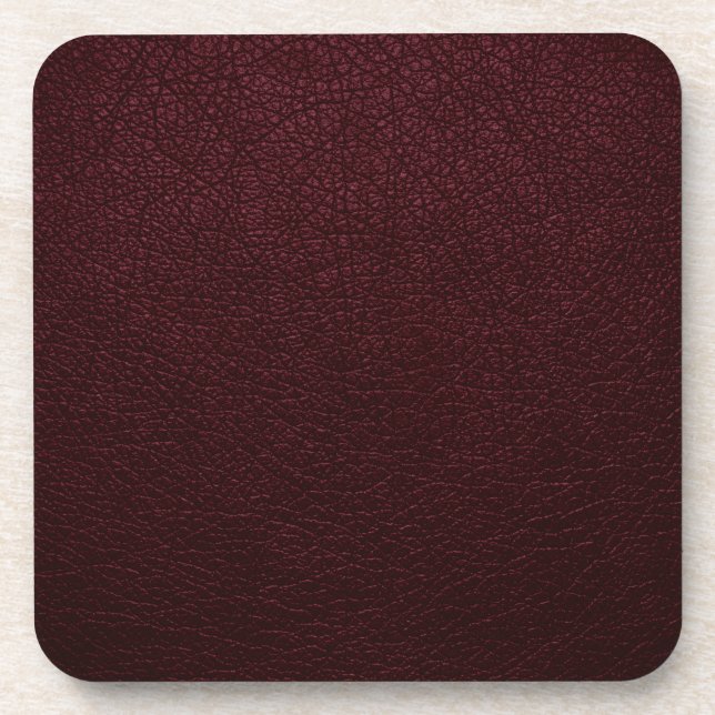 Maroon Leather Getränkeuntersetzer (Vorderseite)