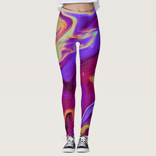 Maroon-Leggings und Lila Fun Workout Leggings (Vorderseite)