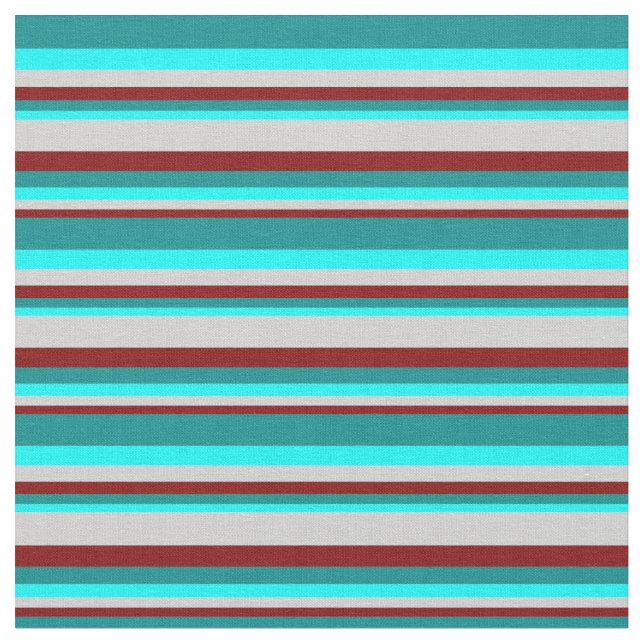Maroon, Light Gray, Cyan & Dark Cyan farbig Stoff (Nahaufnahme)