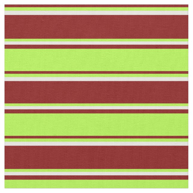 Maroon, Light Green und Minze Cream Muster Stoff (Nahaufnahme)