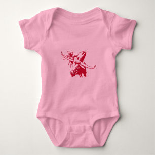 Maroon Longhorn Steer mit Cowboy Hat Baby Strampler