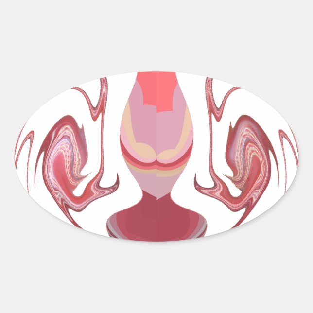 Maroon Majestät: Rustikale Strahlung in texturiert Ovaler Aufkleber (Vorderseite)