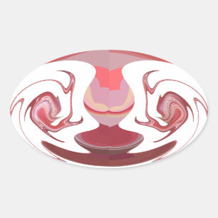 Maroon Majestät: Rustikale Strahlung in texturiert Ovaler Aufkleber