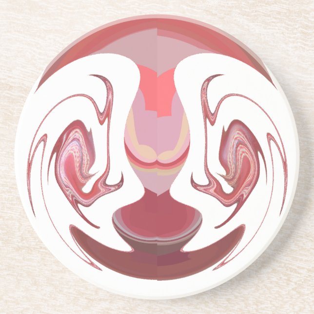 Maroon Majestät: Rustikale Strahlung in texturiert Sandstein Untersetzer (Vorne)