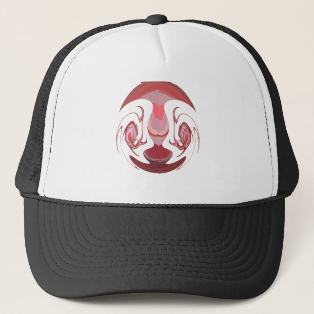 Maroon Majestät: Rustikale Strahlung in texturiert Truckerkappe (Vorderseite)