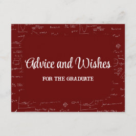 Maroon Math Graduation Party Advice for Graduate Begleitkarte