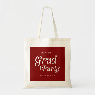 Maroon Minimal Retro Abschluss Tote Bag Tragetasche