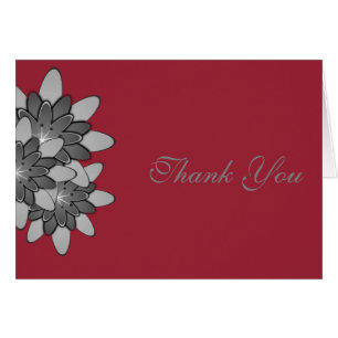 Maroon mit Grey Floral Lotus Vielen Dank