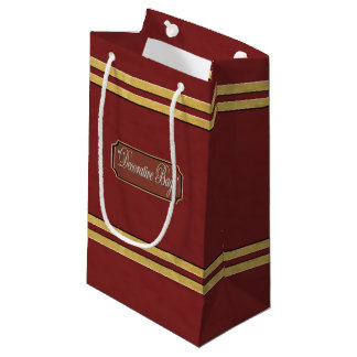 Maroon oder Red Gold Lines kleine Geschenktasche Kleine Geschenktüte