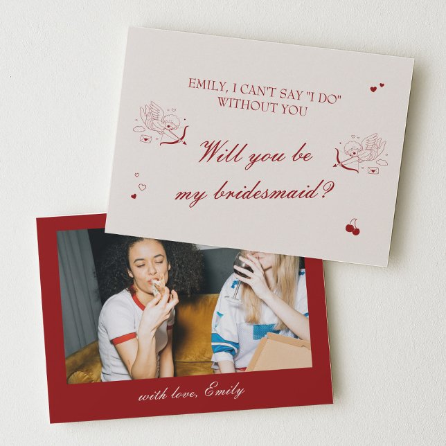 Maroon Opera Wedding Bridesmaid Proposal Card Einladung (Von Creator hochgeladen)