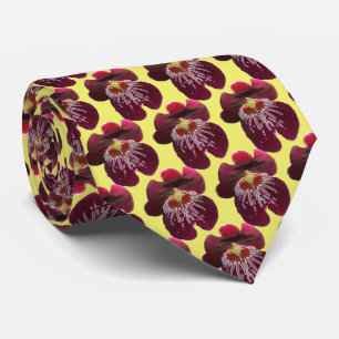 Maroon Orchideen II Elegante Blumen Krawatte