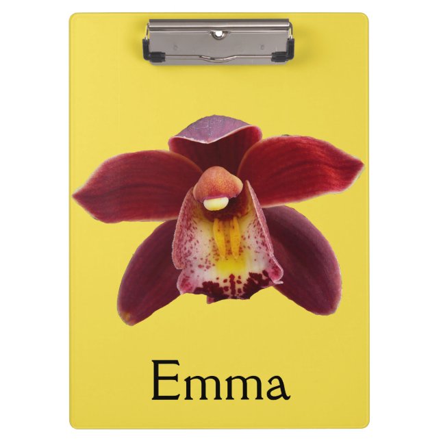 Maroon Orchids I Beautiful Red Floral Klemmbrett (Vorderseite)