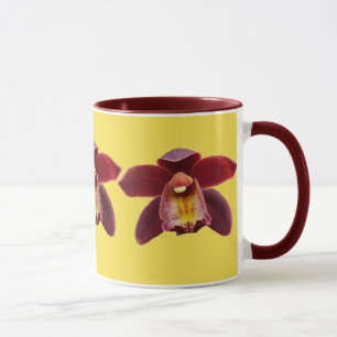 Maroon Orchids I Beautiful Red Floral Tasse