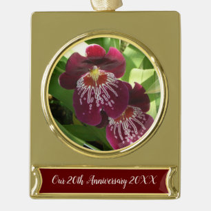 Maroon Orchids II Elegante Banner-Ornament Gold