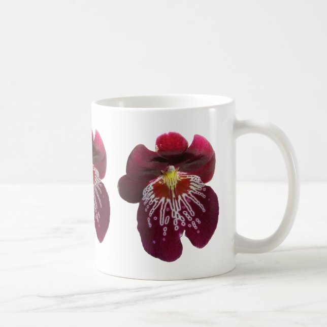 Maroon Orchids II Elegante Blüten Kaffeetasse (Rechts)
