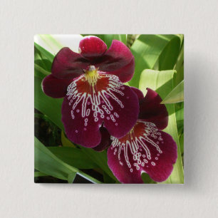 Maroon Orchids II Elegante Button