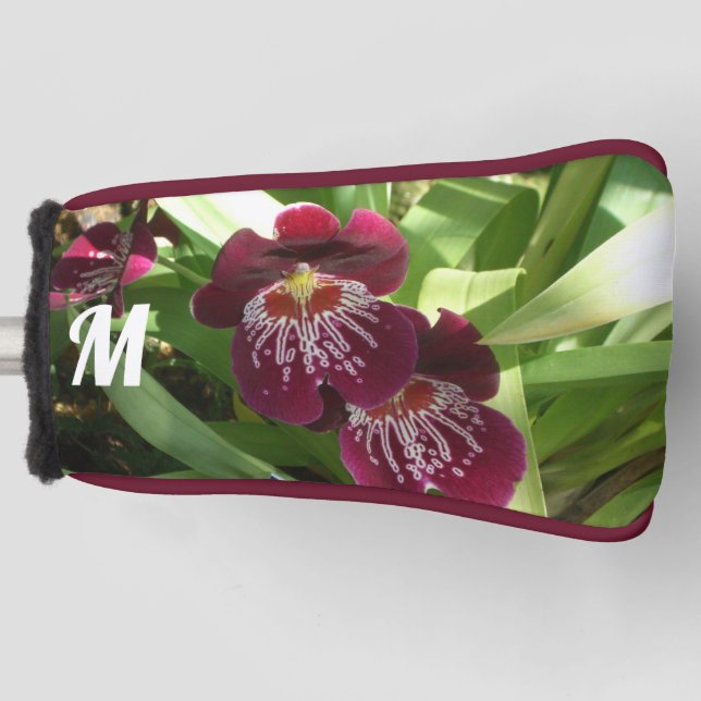 Maroon Orchids II Elegante Golf Headcover (Vorderseite)
