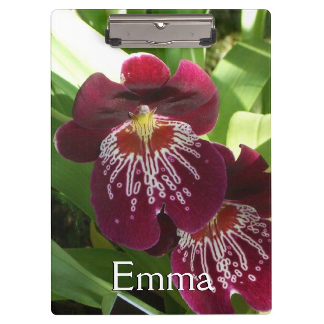 Maroon Orchids II Elegante Klemmbrett (Vorderseite)