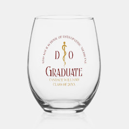 Maroon Osteopathic Medical School Abschluss Weinglas Ohne Stiel