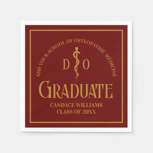 Maroon Osteopathic Medical School Graduation Party Serviette