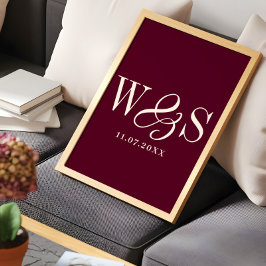 Maroon Paare erste Hochzeitsgeschenk Poster