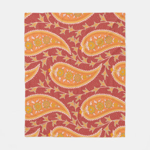 Maroon Paisley: Türkischer Cucumber-Ornament. Fleecedecke