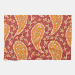 Maroon Paisley: Türkischer Cucumber-Ornament. Geschirrtuch