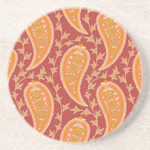 Maroon Paisley: Türkischer Cucumber-Ornament. Getränkeuntersetzer